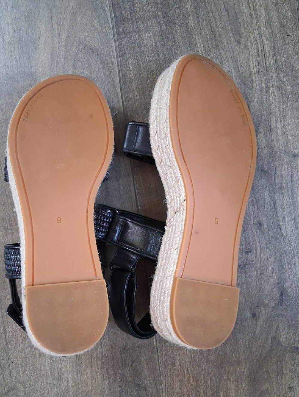 Tory Burch Wedge Velcro Two Atrap Sandals Size 9 - Picture 5 of 5